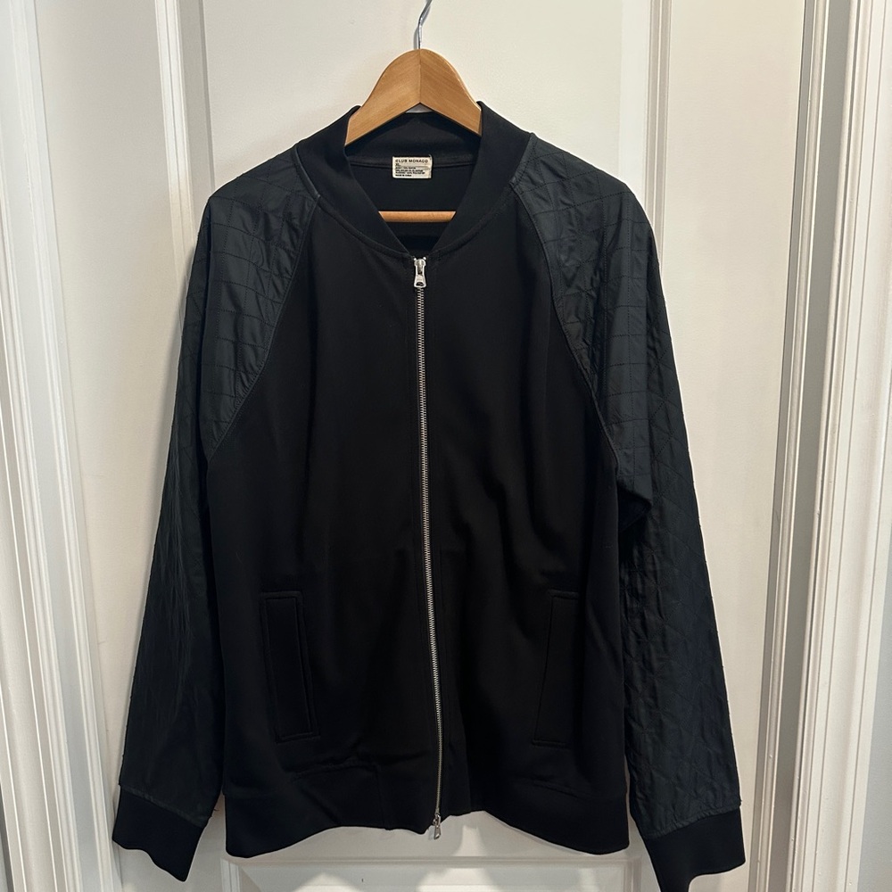 Club Monaco Black Bomber Jacket